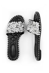 Juicy Couture Donna Diamante-embellished Rubber Sliders in Natural | Lyst Juicy Couture Donna Diamante-embellished Rubber Sliders in Natural | Lyst
