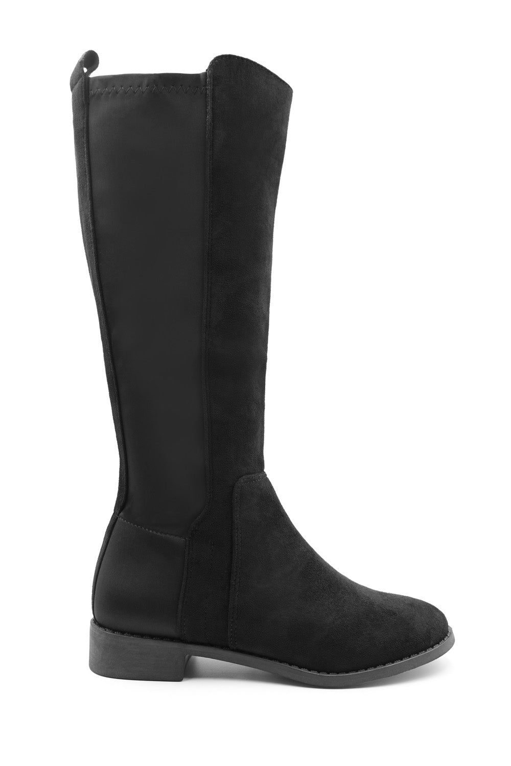 PARKER KNEE HIGH BOOTS WITH SIDE ZIP IN BLACK SUEDE