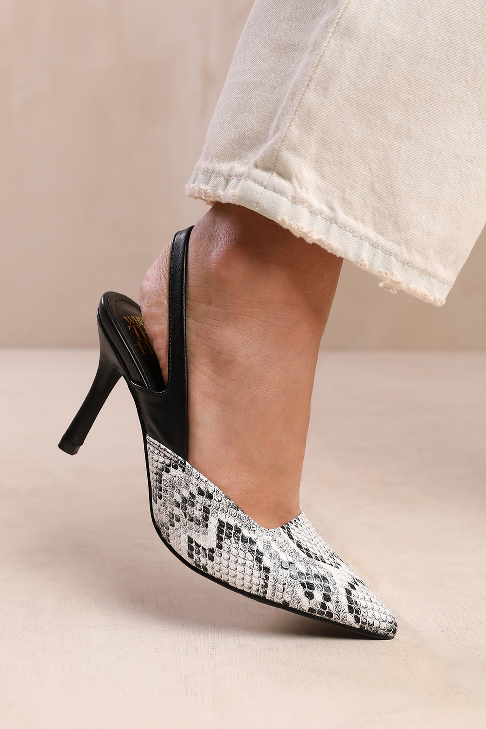 Slingback Wide Fit Snakeskin Shoes Whistles Nila Snake Effect