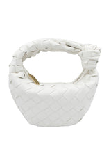 MITZI WOVEN KNOTTED HANDBAG IN WHITE