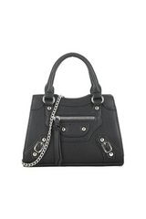 RIVER TOP HANDLE BAG WITH CLASSIC APPEAL IN BLACK FAUX LEATHER