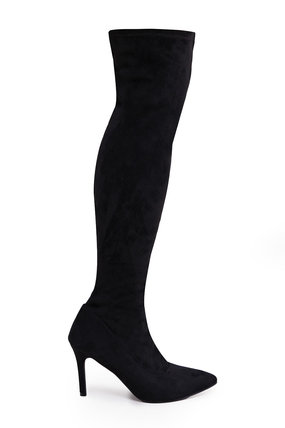LEXI OVER THE KNEE BOOTS WITH STILETTO HEELS IN BLACK SUEDE