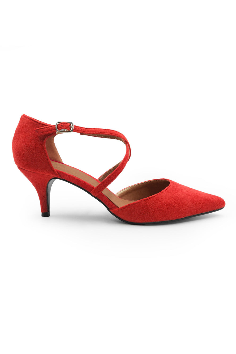 Red pumps with strap store
