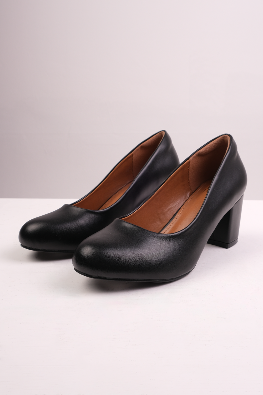 MELROSE EXTRA WIDE FIT MID BLOCK HEEL COURT SHOES IN BLACK FAUX LEATHE Where s That From UK